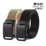 Jolex  Automatic Buckle Belt for Men, All-Match Workwear, Casual Canvas Nylon Belt, Non-hole Trouser LX1103