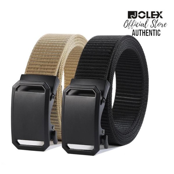Jolex  Automatic Buckle Belt for Men, All-Match Workwear, Casual Canvas Nylon Belt, Non-hole Trouser LX1103