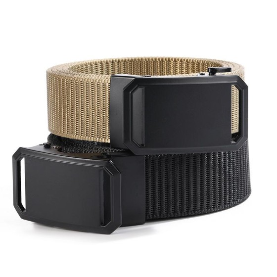 Jolex  Automatic Buckle Belt for Men, All-Match Workwear, Casual Canvas Nylon Belt, Non-hole Trouser LX1103